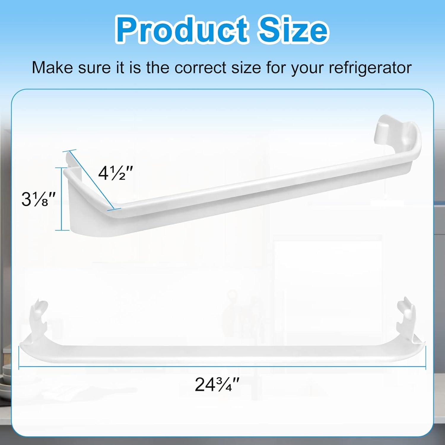 Product Dimensions for Frigidaire Refrigerator Door Bar
