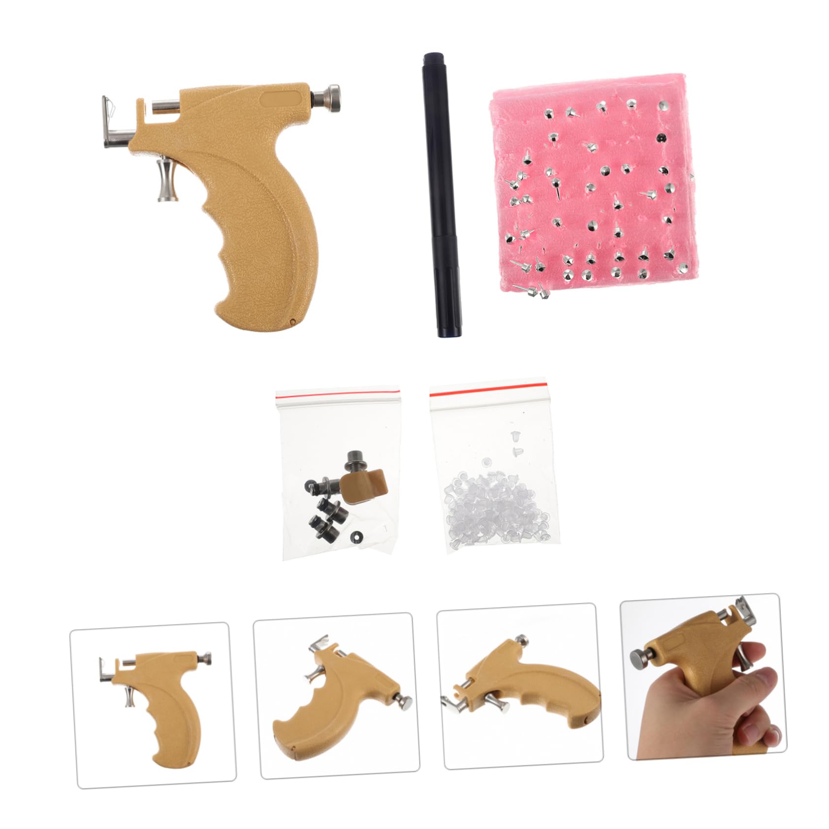 SHERCHPRY Strumenti Per Piercing All Orecchio Kit Strumenti Per Piercing All Orecchio Orecchini Bottone Per Forare i Buchi Orecchie Rapidamente Modo Per Personale e