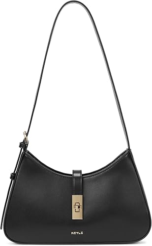 Keyli - Bolso de hombro de moda para mujer, de cuero vegano, con correa ajustable, bolsos estilo hobo, con asa larga