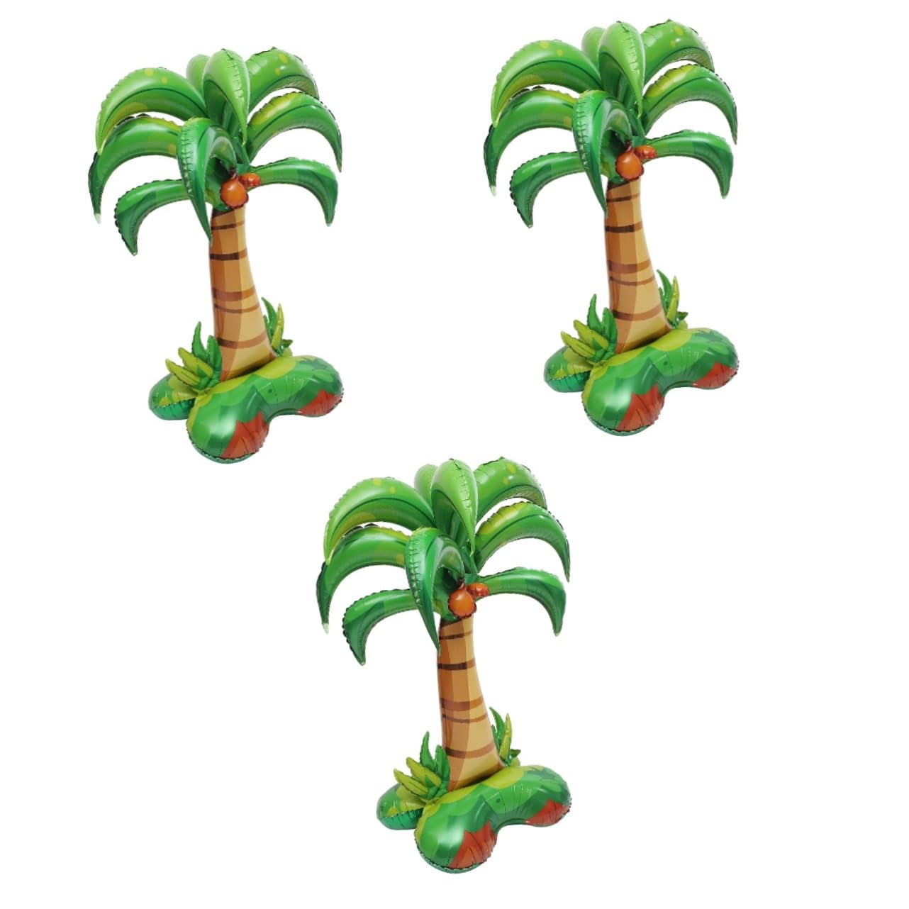 YARNOW 3 Decorativo Palma Cocco Alluminio per Feste Hawaiane e Compleanni Resistente e Gonfiabile per e Party Estivi