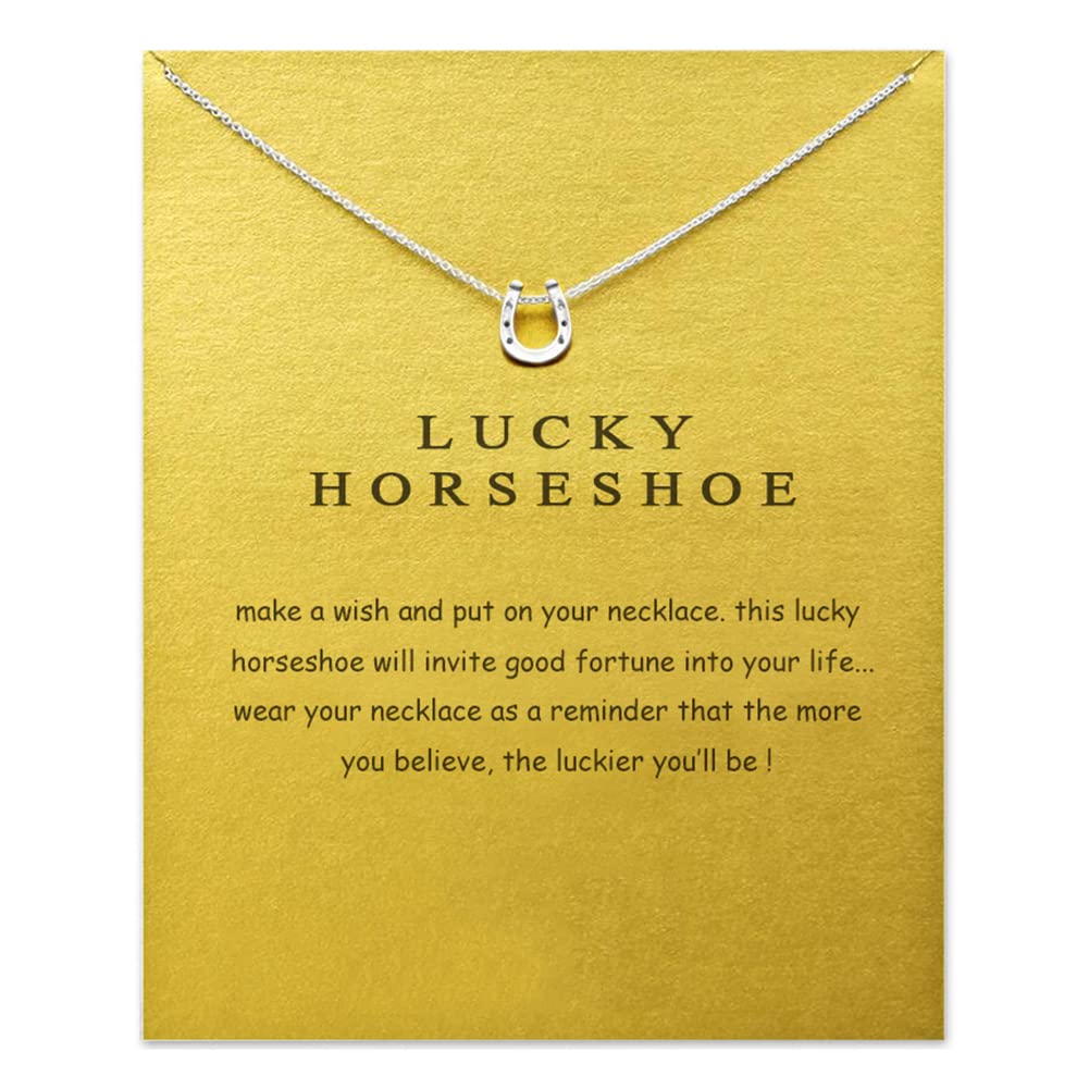 Message Card Compass Pendant Necklace Friendship Sun Good Luck Elephant Starfish Pendant Chain Necklace with Gift Card