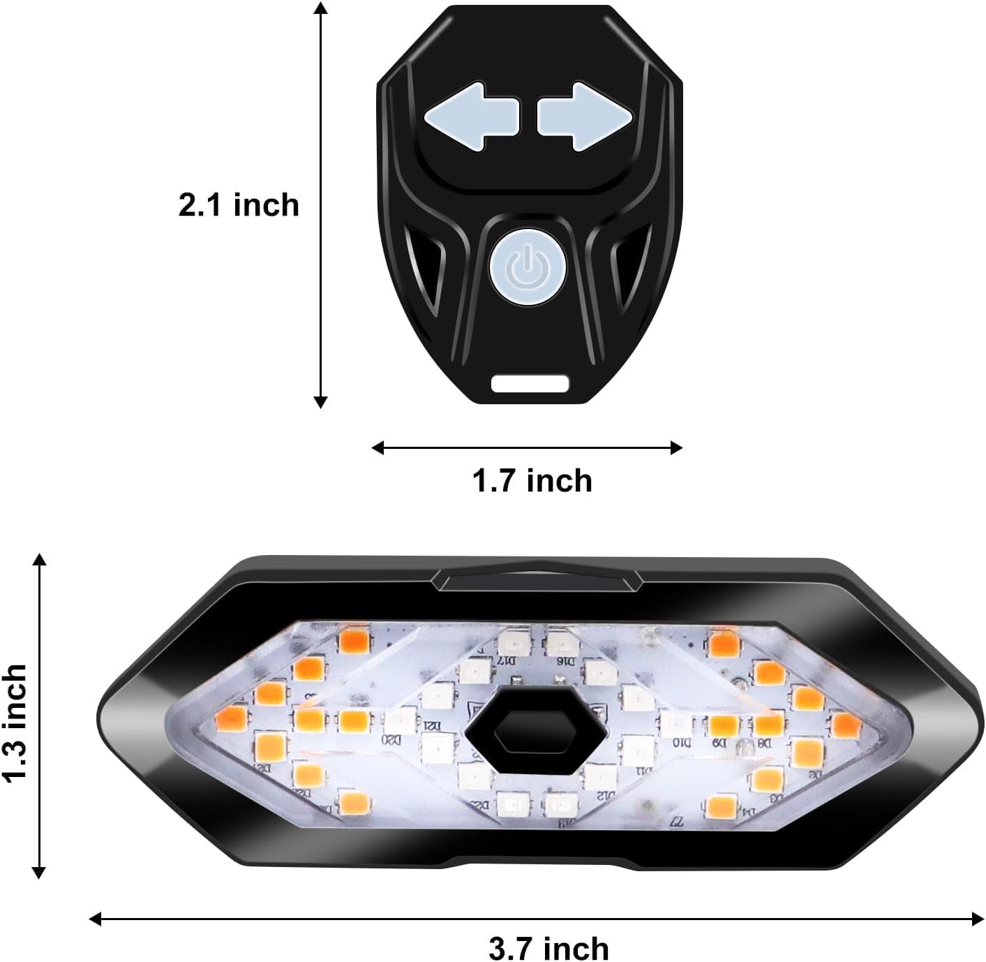 TCKW Bicycle Tail Light with Turn Signals and Brake Light, Tweeter Wireless Remote Control Bicycle Rear Light Back USB Rechargeable Safety Warning Cycling Light Fits on Any Road Bicycle 4