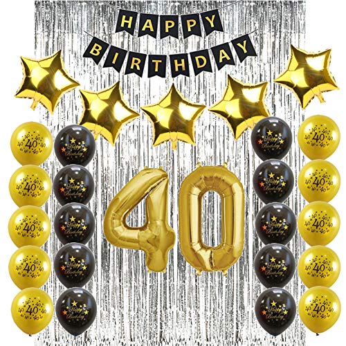 Sunarrive Decoracion Fiesta 40 Cumpleaños para Mujer Hombre - Globos 40 Años...
