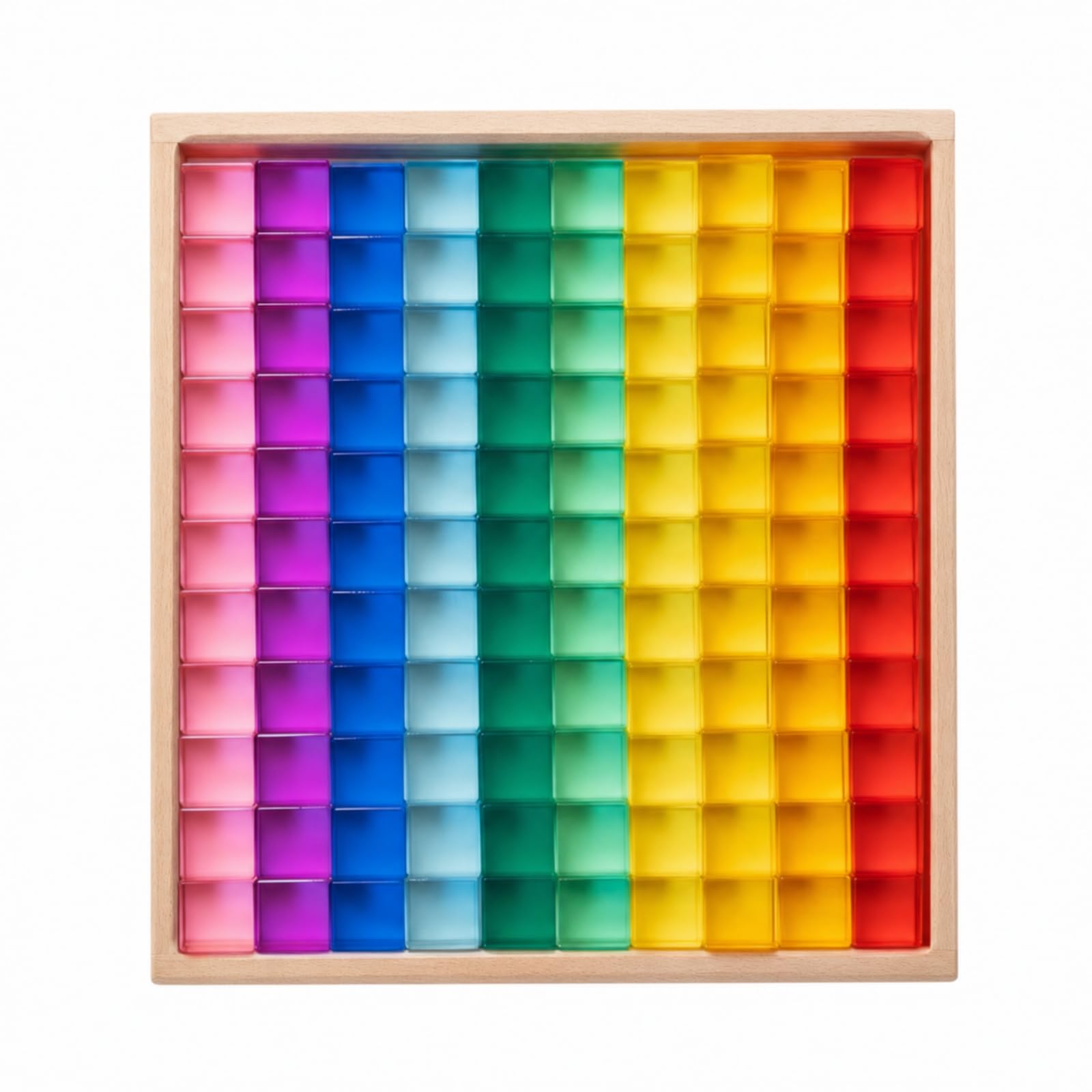 Almencla Bloques Acrílico con Banja Sensorial Juego Bloques Construcción Acrílicos Sensoriales Cubos Construcción para Educadores, Aula, Style to 1