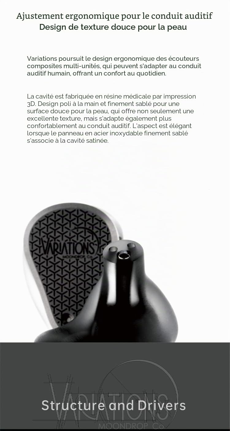 Moondrop Variations Earphone 1DD+2BA+2EST Tribrowse-Technology In-Ear Monitor avec câble interchangeable