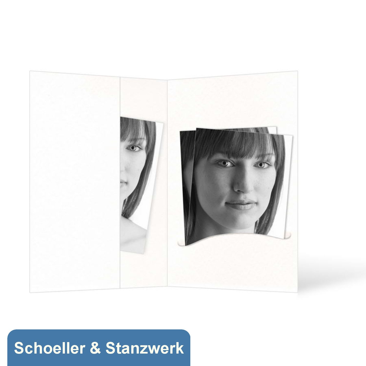 Schoeller & Stanzwerk© - 100 Stück Passbildmappen für Passfotos 4,5x6 cm mit Einsteckschlitz und Fototasche (ohne Passepartout) weiß
