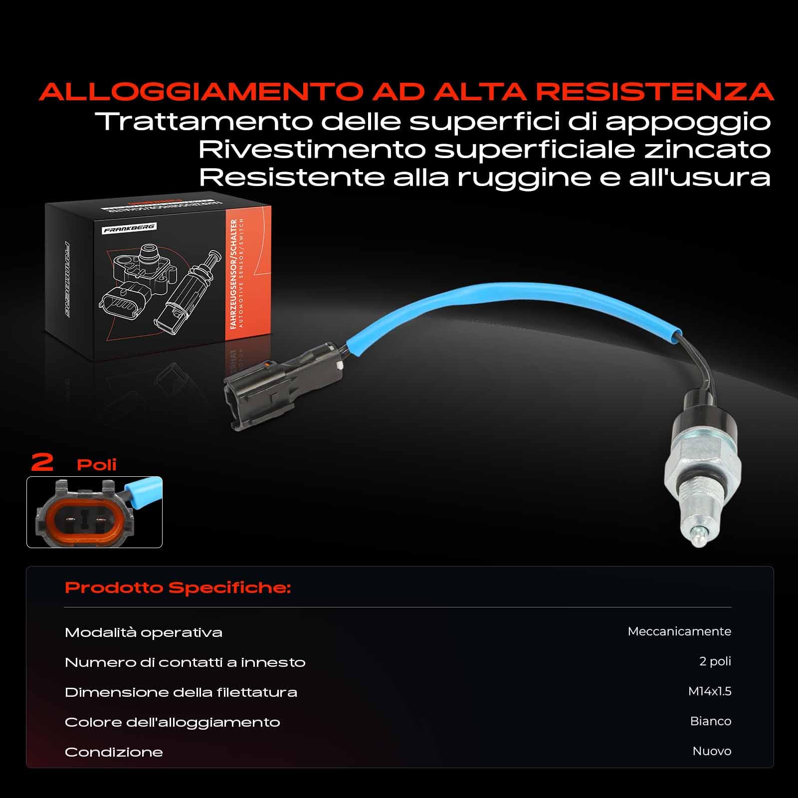 Frankberg Interruttore luci di stop 2-Poli Compatibile Matiz M200 M250 Spark M300 Aveo Kalos T200 T250 T255