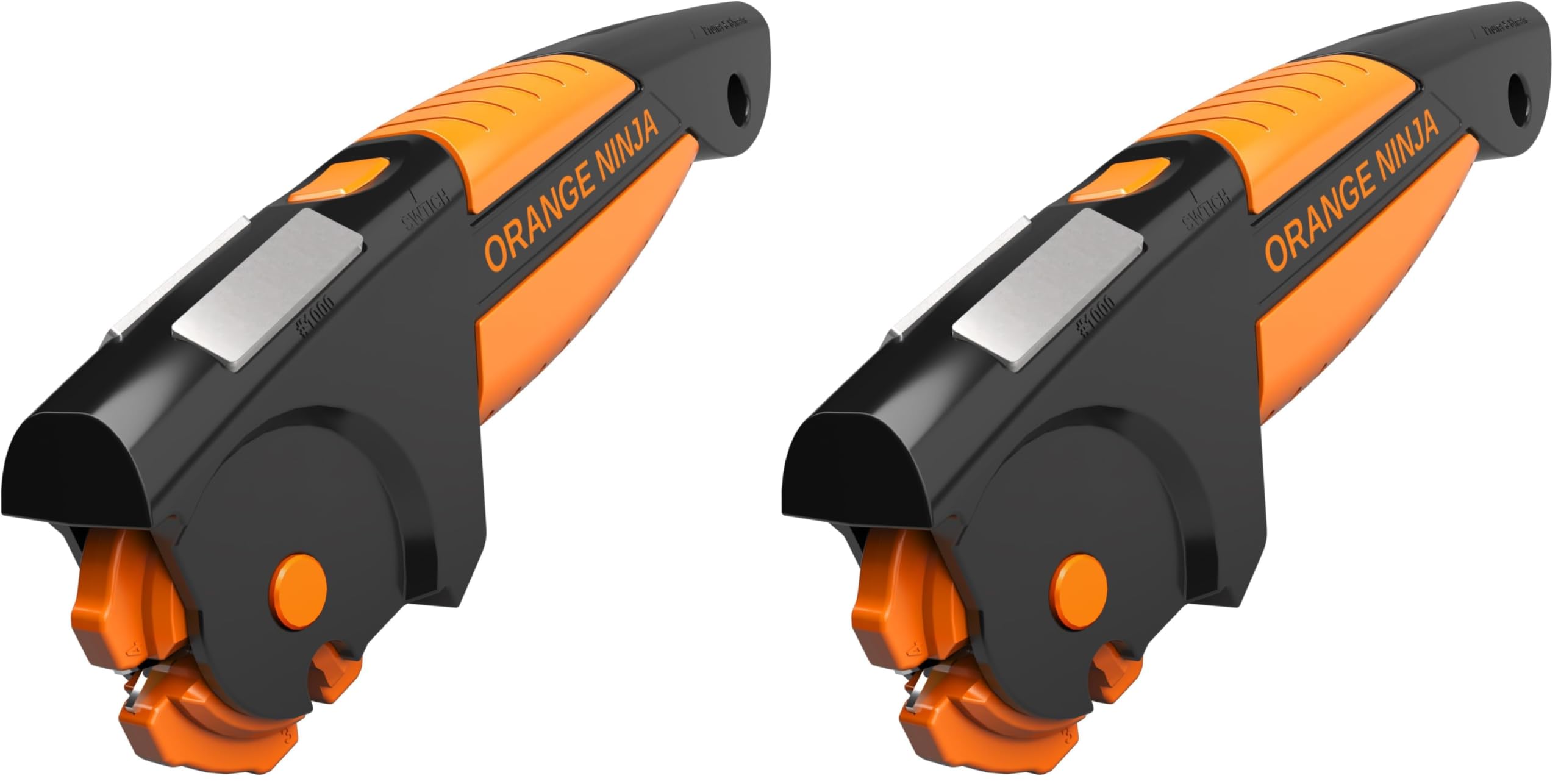 Orange Ninja 7-in-1 Garden Tool &amp; Knife Sharpener – Sharpens Axe, Hatchet, Machete, Pruner &amp; Shears – One Tool for All Your Outdoor Blades – Gift for Gardeners (Pack of 2)