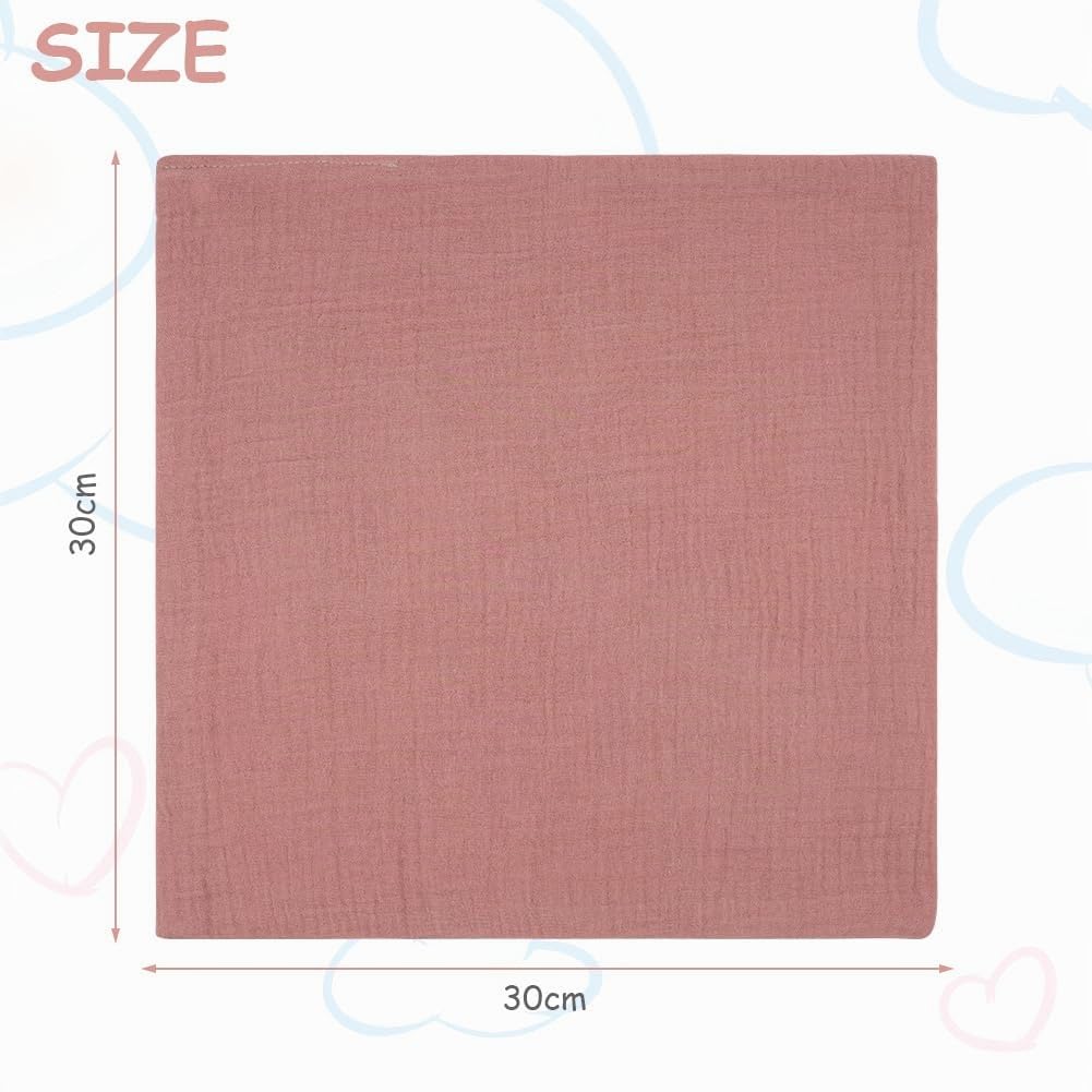 Mussole Neonato 30x30cm Cotone 4 Strati 6 Pezzi Aolso