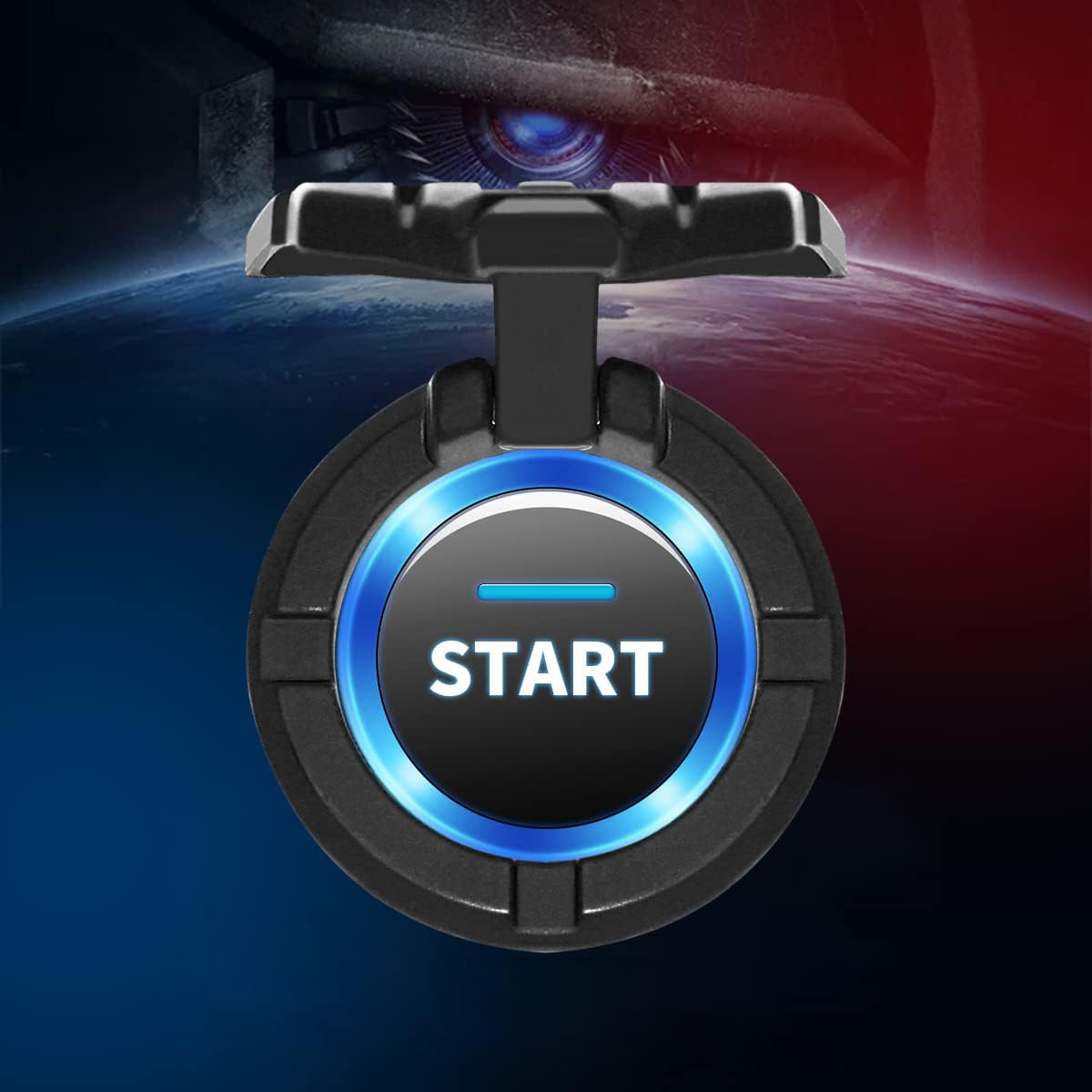 Car Start Button Cover - Metal Rocker Switch Protector, Universal Fit For Most Round Ignition Buttons (Black)