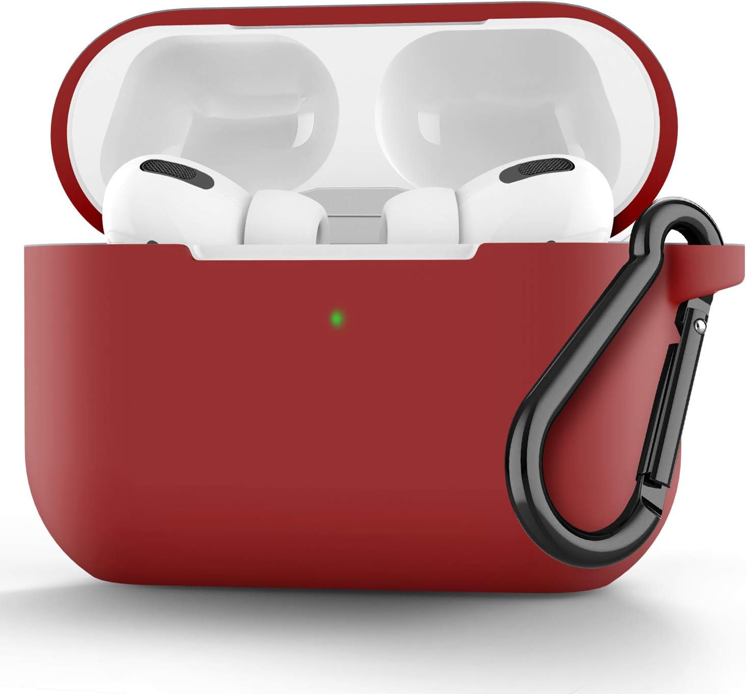 Easyworld Compatible AirPods Pro Case Cover, Silicone Protective Cover for Airpod Pro Case 2019 (Front LED Visible) Wine Red