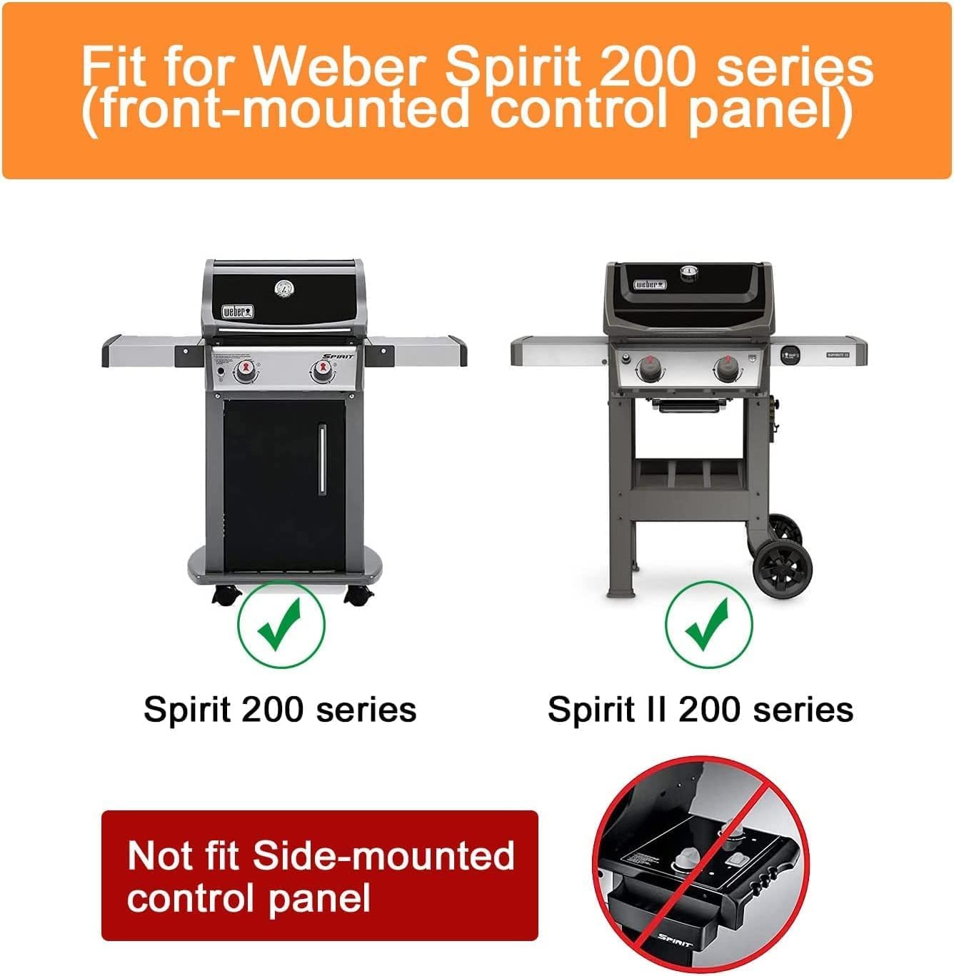 LOKHING Pièces De Rechange Pour Les Barres D'arôme émaillées En Porcelaine 7636 Pour Les Grils à Gaz Weber Spirit 300 Series (avec Panneaux De Commande à L'avant