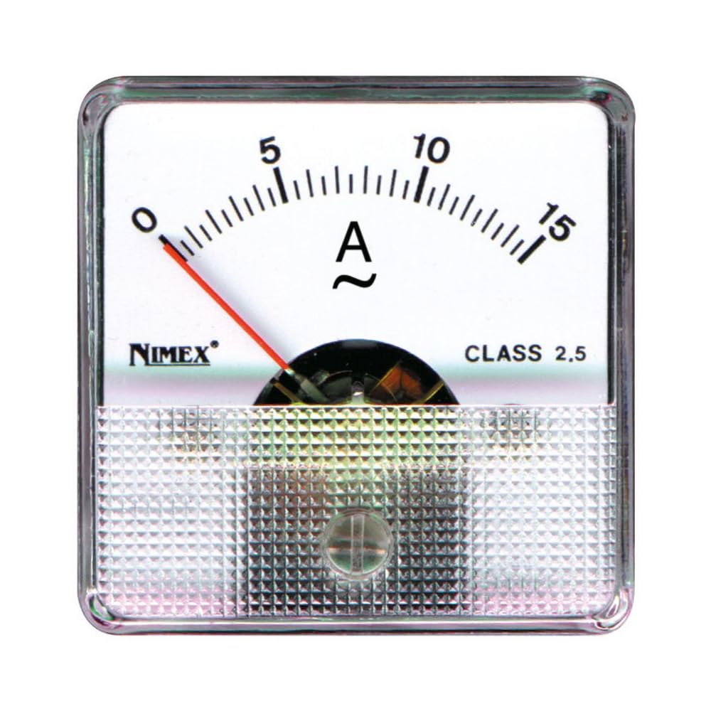 ELCART Amperometro Analogico da Pannello, 48x48mm, Portata 10A, AC