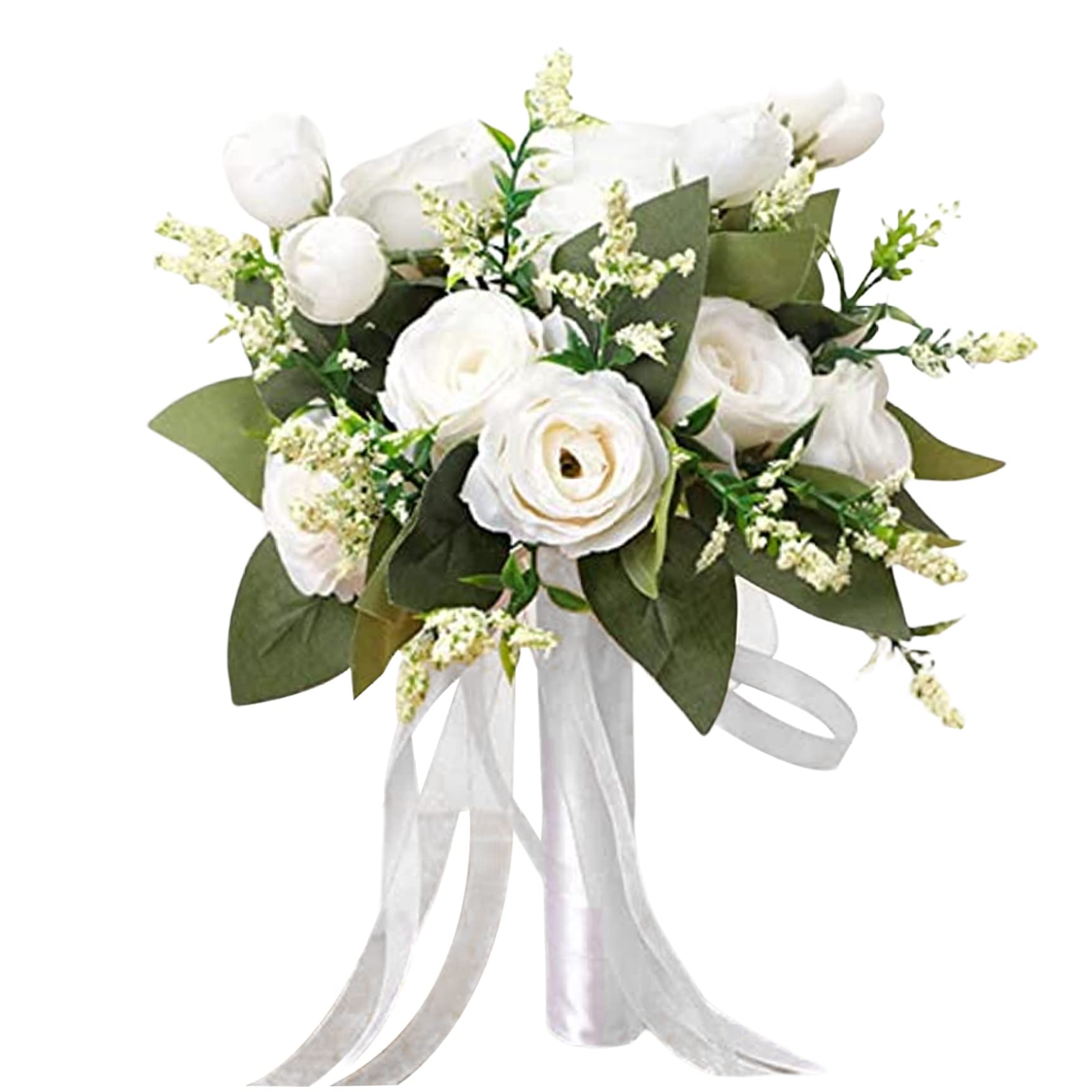 Garrrdenfurni Bride Bouquets for Wedding Bouquets White Bridesmaid Bouquet Artificial Flowers Bouquet for Wedding Party Supplies Home Decor