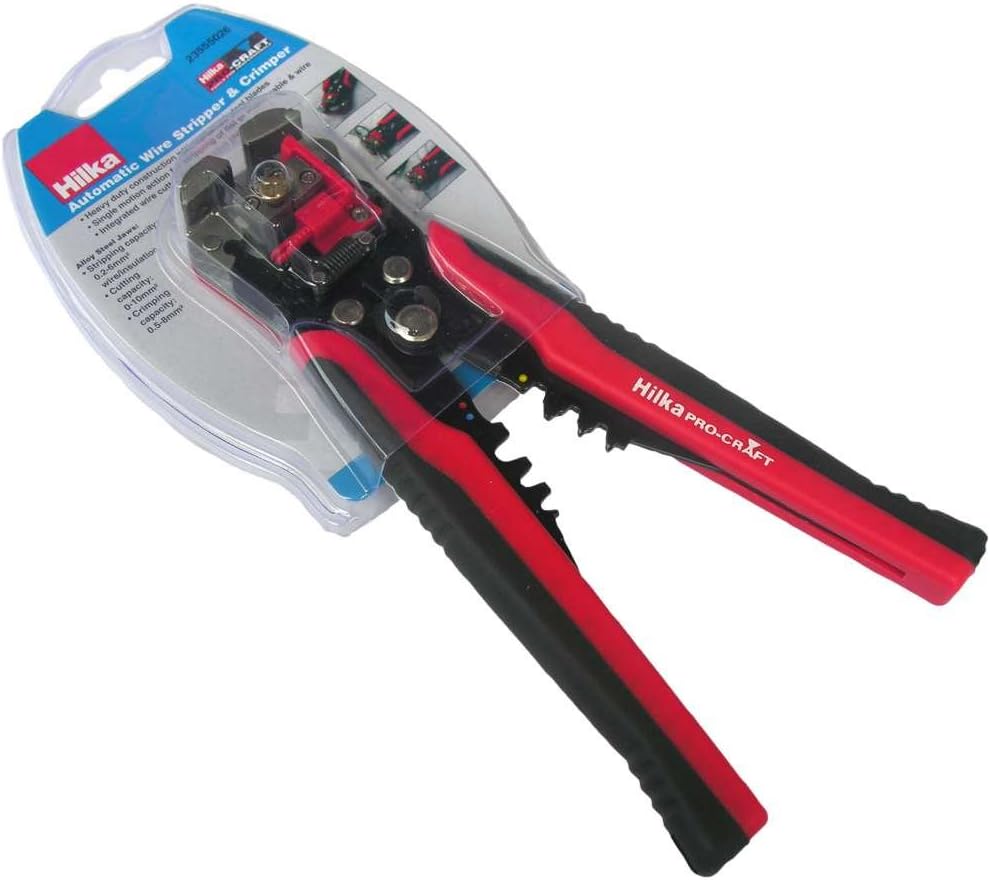 Automatic Wire Stripper & Crimper, Red & Black