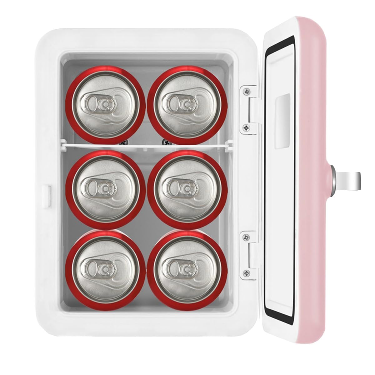 Mini Nevera Portátil 6l / 6 Latas Mini Frigorífico Portátil Para Cuidado De La Piel, Cosméticos, Bebidas, Refrigeradores Compactos De Una Sola Puerta Para Dormitorios, Oficinas(Color:/Pink,Size:220V)