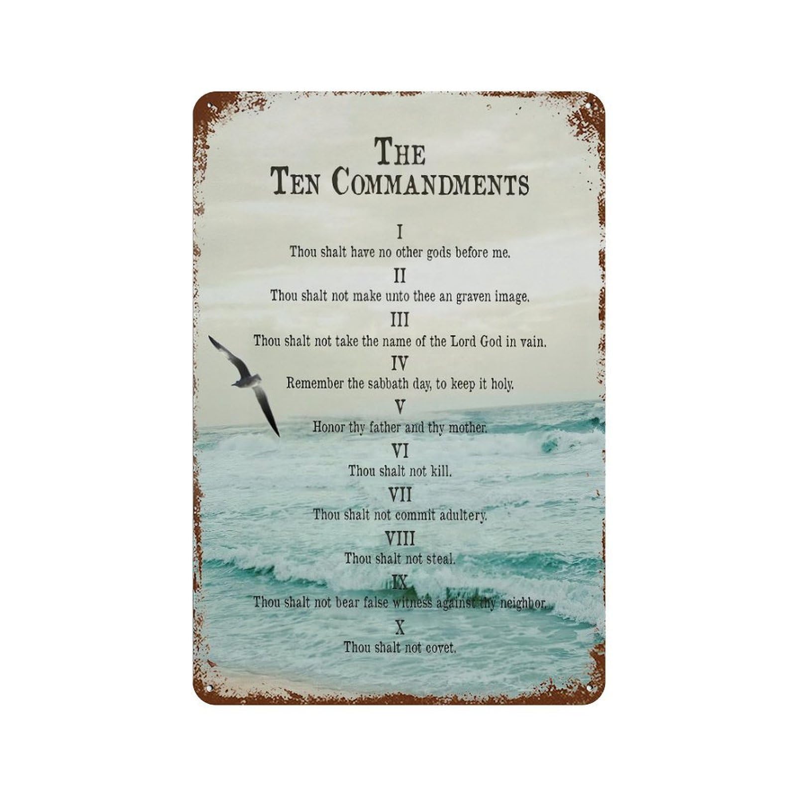 xiaoxiaoshen 10 Commandments Scripture Wall Decor Art Metal Tin Poster Modern Home Decor Art Home Bar Shop Decorations Vintage Sign 30x20cm