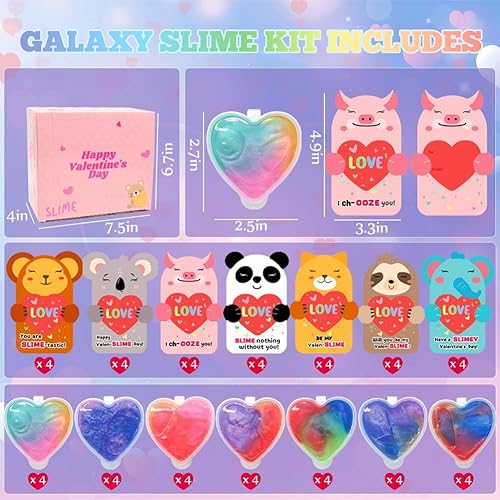 Miniatura 2 de Juego de 28 piezas de limo de galaxia, juguetes antiestrés para aliviar el estrés de los niños, regalos de cumpleaños, cesta de Pascua, relleno de