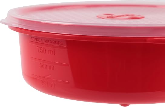 Décor Microsafe Suppennudel Haferschale 115 l BPA-frei Mikrowellenbehälter Dampfreisetzung Spülmaschinenfest Rot