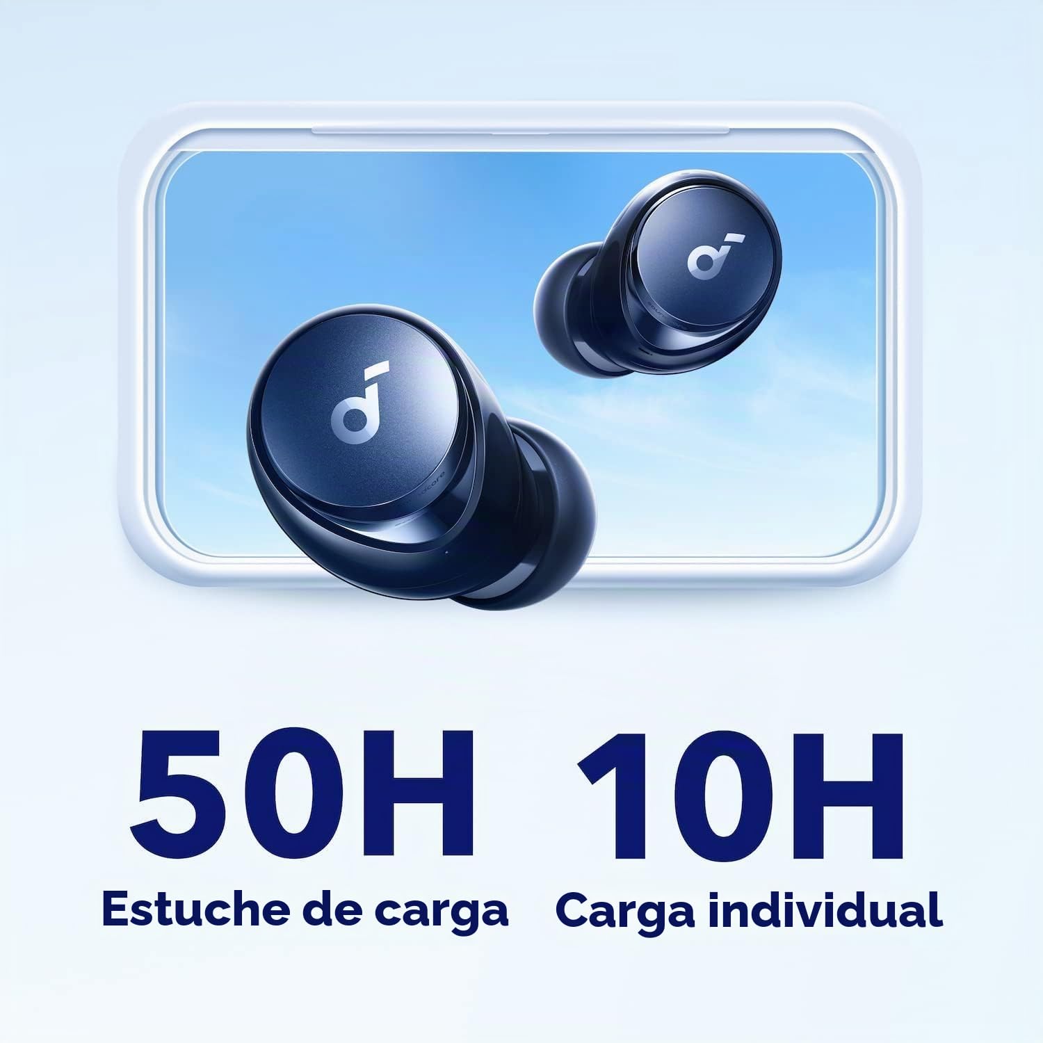 Soundcore by Anker Space A40 Auriculares Inalámbricos Bluetooth Cancelación Ruido Activa Adaptativo, 50H Reproducción Total, Hi-Res Sonido LDAC, Ajuste Cómodo, 6 Mics, Carga inalámbrica, Carga rápida