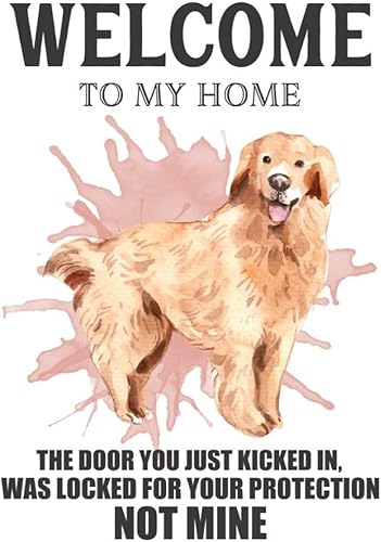 Miniatura 1 de Welcome to My Home Words Letter Stickers Funny Cute Dog Doors Wall Decal Vinyl Wall Art Murals Quotes for Garage Car Dorm Home Wall Decor 28in