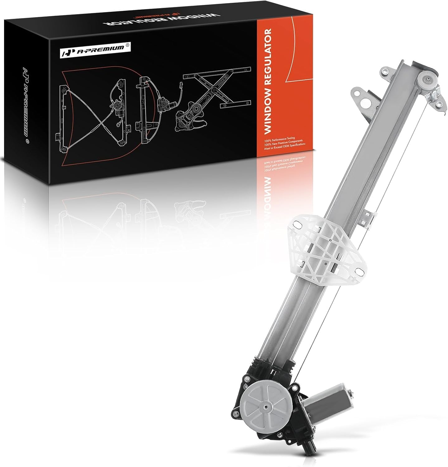 A-Premium Power Window Regulator with 2-Pin Plug Motor Front Passenger Side Compatible with Honda Accord LX 2008-2012, Sedan Body Style Only