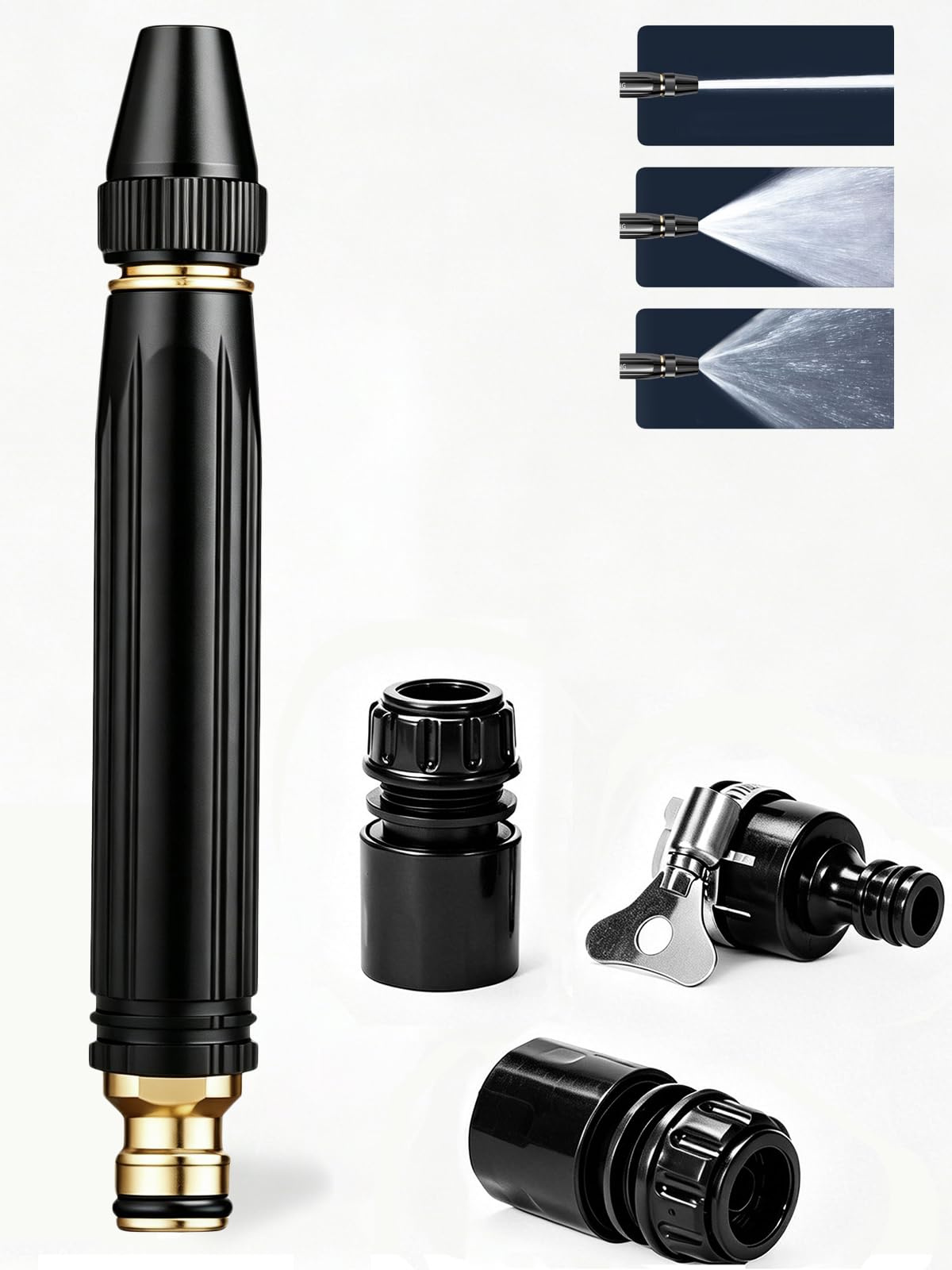 Upgrade High Pressure Car Wash Water Gun, New Adjustable Nozzle Sprayer, Heavy Duty Metal Water Nozzle for Car Washing, Patio Cleaning, Lawn Watering & Garden Use