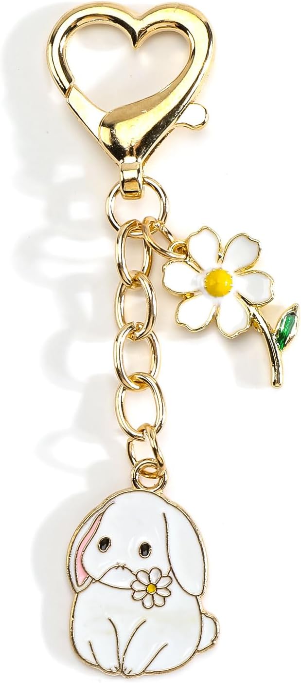 Bunny Keychain Cute Rabbit Keychain Rabbit Accessories Bunny Gifts for Women Friends Daughter Birthday Christmas