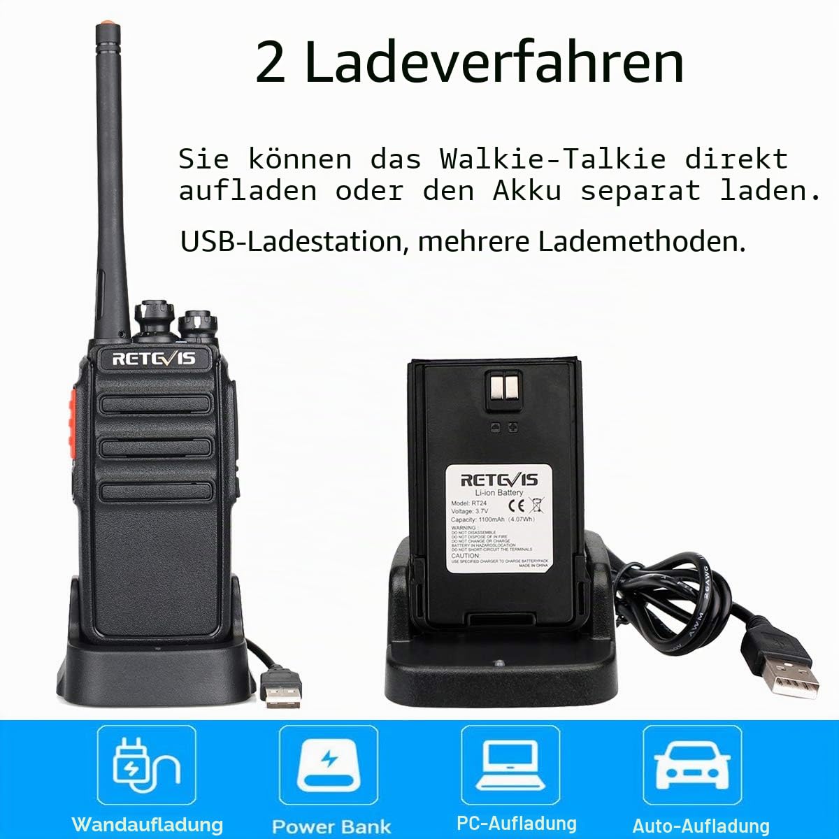 Retevis RT24 Plus Funkgeräte Professionell, PMR Walkie-Talkie Erwachsene Aufladbar, 16 Kanäle VOX CTCSS&DCS, Funksysteme mit Headset, Walki Talki 6er Set für Schule und Gewerbe (6 STK, Schwarz)