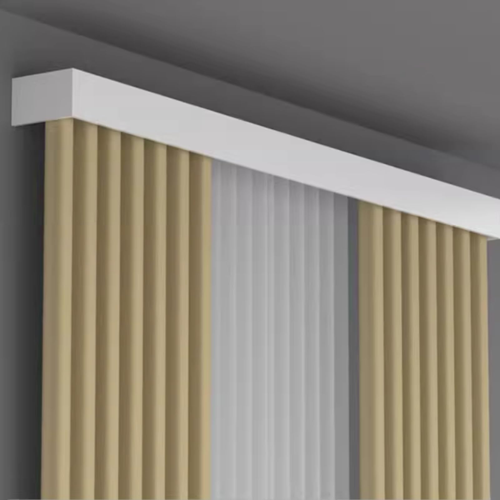 Système de rail de rideau avec crochets roulants pour un fonctionnement fluide et silencieux, longueur réglable pour la maison et le bureau