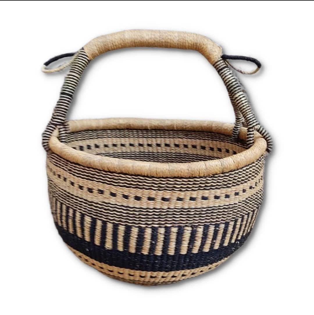 hana Handwoven Bolga Market BasketAfrican Beach Bag