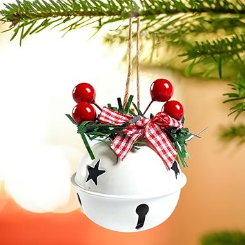 Vintage White Christmas Bells Ornaments in Christmas Tree Decor