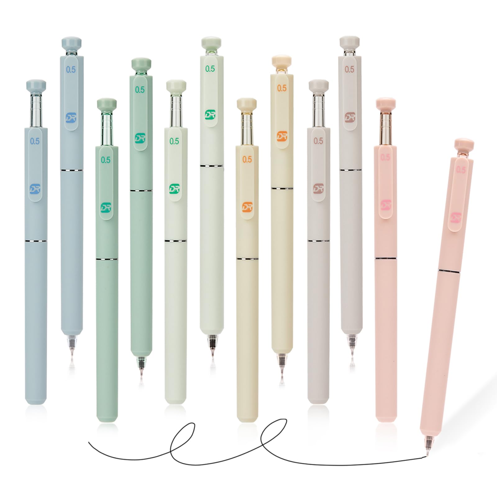 Gel Pens, 0.5 mm(12 Pcs) Quick-Dry Black Ink Pens, Fine Point, Smooth Writing Pens, Ballpoint Pens for Journaling, Ink Not Skip, Cute Aesthetic Office and School Supplies, Gifts for Women