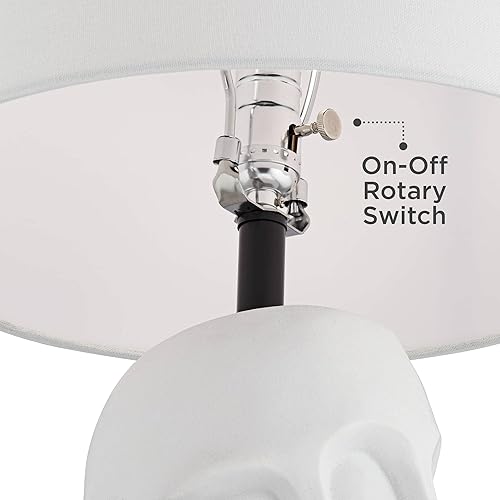 Miniatura 5 de Possini Euro Design Faces Statue - Lámpara de mesa moderna de 31 pulgadas de alto, color blanco escultórico, mármol sintético, de lino transparente,