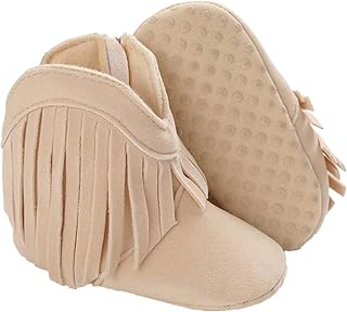 Baby Girls Boots with Tassels Infants Soft Sole Shoes Toddler Zipper Short Bootie