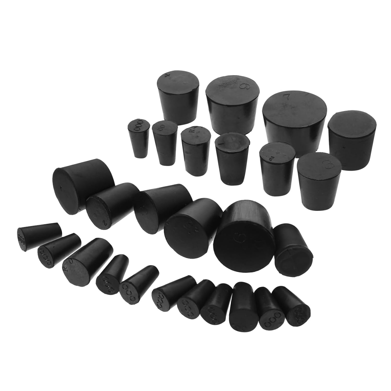 ULTECHNOVO 135pcs Tapered Rubber Stoppers for Labs Assorted Airtight Sealing Plugs for Test Tubes Experimentation Leak Prevention