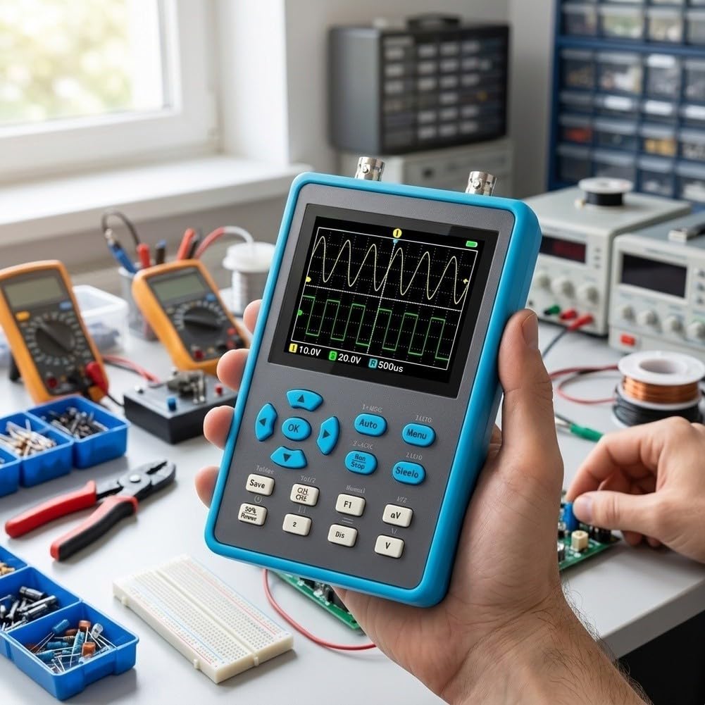 Oscilloscopio Portatile 120MHz 2 con Generatore Oscilloscopio