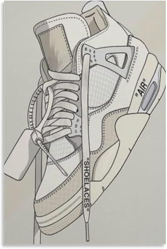 ZHJLUT Póster minimalista de zapatos de baloncesto, póster estético para habitación de niños, impresiones artísticas en lienzo para decoración de