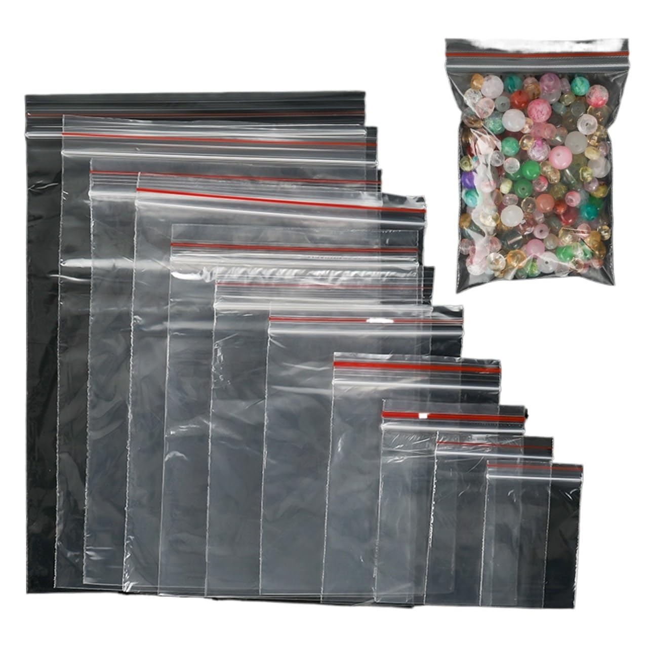Bolsas de plástico con cierre hermético para evitar la pérdida de cuentas de joyería pequeñas
