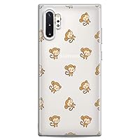 Vista 1 de Funda compatible con Samsung S24 S23 FE S22 Plus S21 Ultra S20+ S10 Note 20 S10e S9 Monkey Awesome Cute Kawaii Feminine Girls Design Print Clear