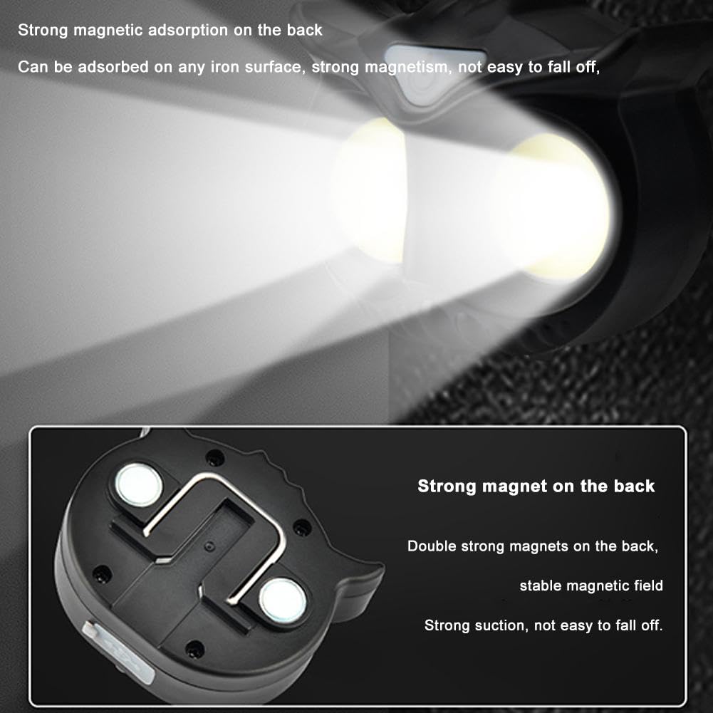 Linterna frontal LED, faro delantero de búho para niños y adultos, ligero, lámpara de cabeza COB, 4 modos de luces de cabeza alimentadas por batería para acampar al aire libre, senderismo, regalos