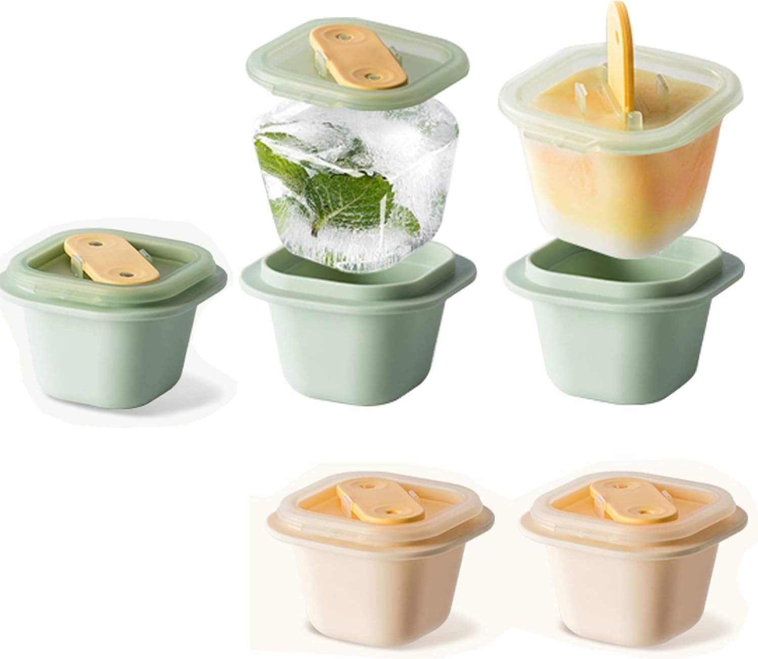 3 pcs Ice Cream Popsicle Maker with Popsicle Sticks Frozen Pop Easy Release Tray for Homemade Freezer Snacks Chilled Whiskey Cocktails.