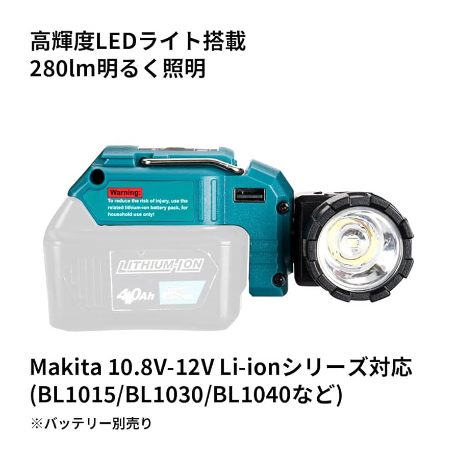 Amazon.co.jp: 充電式LEDワークライト マキタ10.8-12Vバッテリ