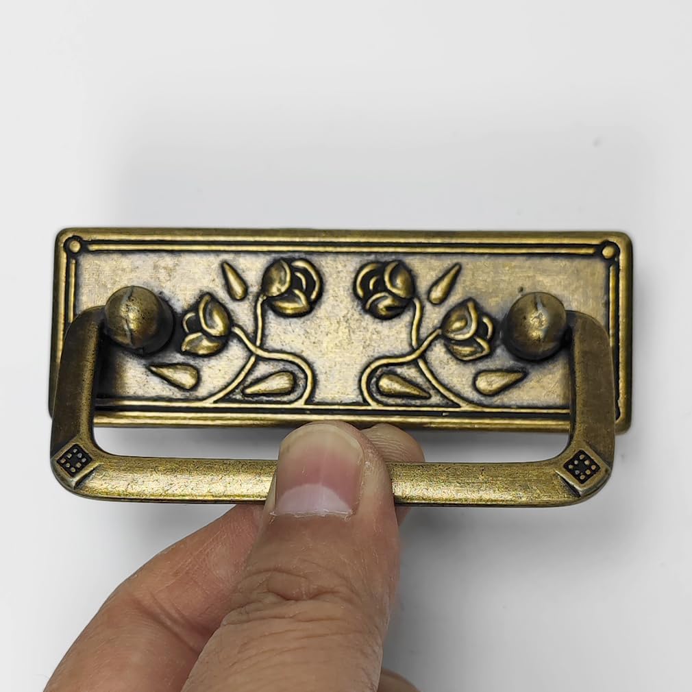 2 1/2" Antique Brass Bail Drawer Pull Hanging Pulls Drop Swing Handles Cabinet Knob Hardware 64 mm 2.5" Centers (10)