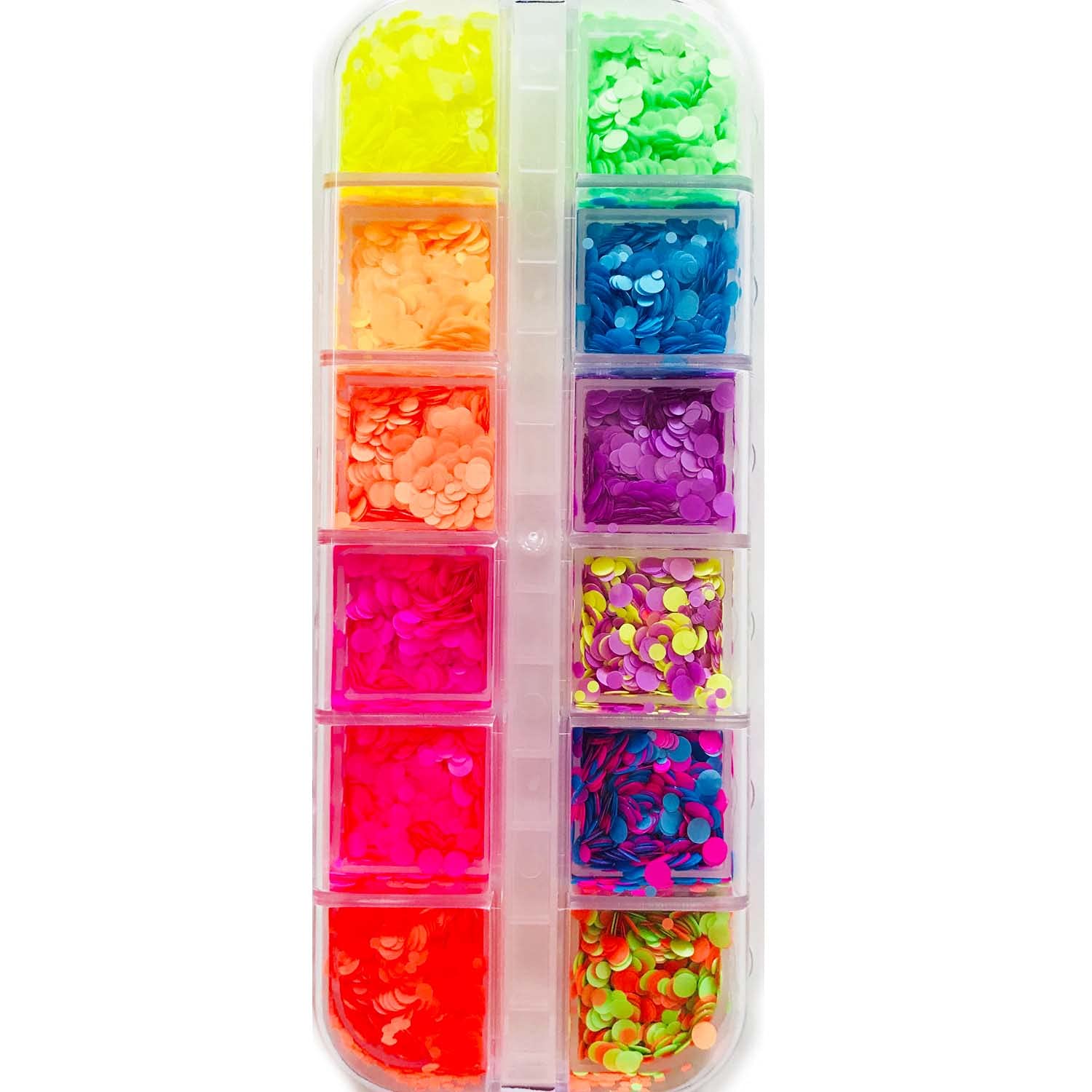 TamilnadushoppingTamilnadu Shopping Mixed Colors Fluorescence Sparkly Nail Glitter Sequins 3D For Ultra Sparkle Glitter Slices Flat Circle- SDJ34006