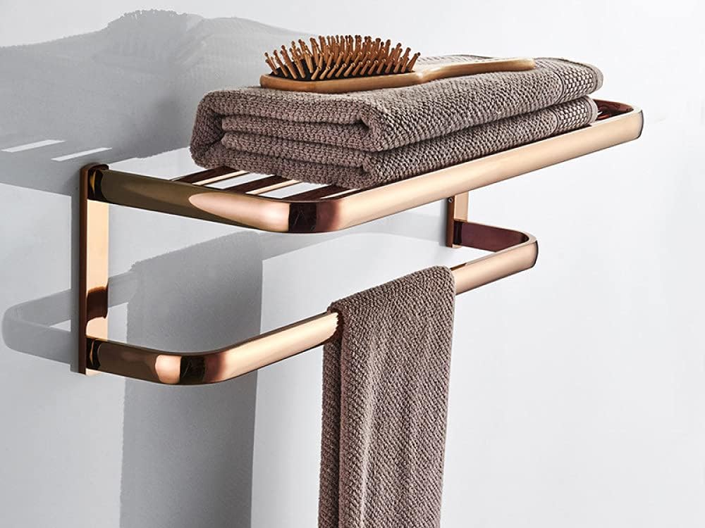 Antique Rose Brass Bathroom Accessories - Wall Mounted Towel Rack, Toilet Paper & More(Paper Basket)