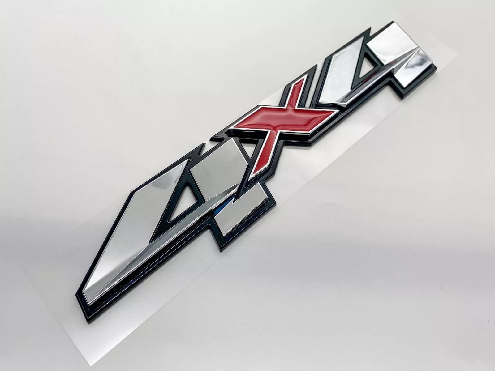 Photo 1 of 1PC Fender Rear 4x4 Emblem 3D Badge Nameplate Letter Decal Replacement for 2007-2023 Sierra Canyon Colorado 1500 2500 HD 3500 HD (Chrome Red)
