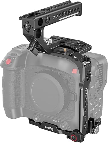 SmallRig Kit de mano de jaula para cámara EOS C70 para Canon con mango superior NATO, abrazadera de cable para HDMI, placa superior, placa lateral,