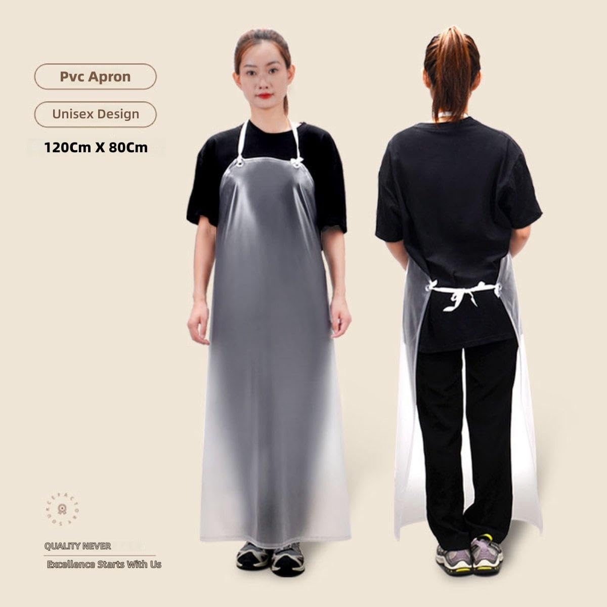 Delantal de PVC Transparente Impermeable, Delantal de Trabajo Pesado Resistente a Productos Químicos y Aceite, Correas Ajustables para Hombres y Mujeres, Ideal para Lavado de Platos,