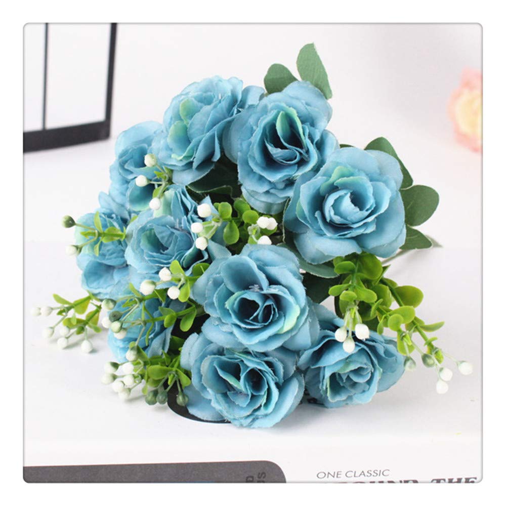 Bouquet di Fiori Artificiali Perla Europea Rose di Alta qualità Falsi per La Casa Decorazioni per Feste Cerimonia Fiori Regalo 28cm